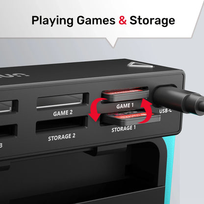 Unitek D1100A Game Card Reader for Nintendo Switch OLED — One-Button Multi-Game Switcher Adapter Accessory