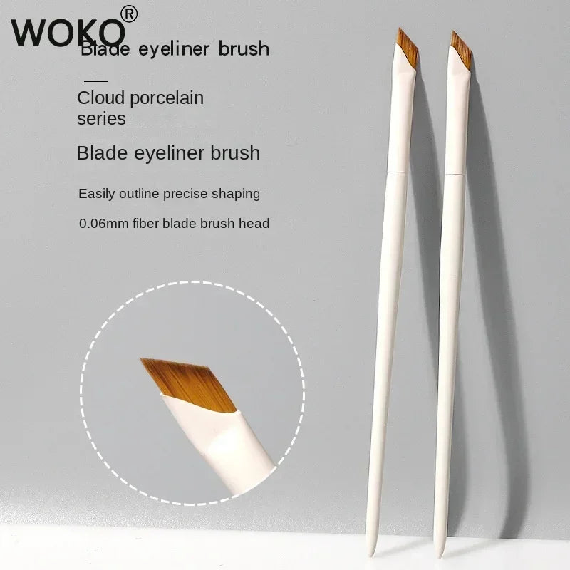 Upgrade Blade Eyeliner Brush | Ultra-Thin Fine Angle Flat Brush for Eyebrows & Under-Eye Makeup | Precise Detail White Brush