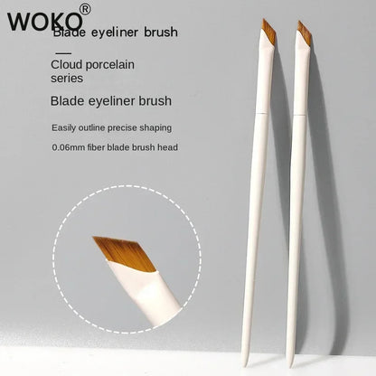 Upgrade Blade Eyeliner Brush | Ultra-Thin Fine Angle Flat Brush for Eyebrows & Under-Eye Makeup | Precise Detail White Brush