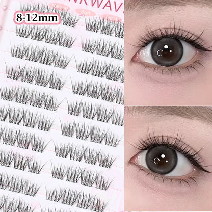 Large Capacity Girls’ Glue-Free False Eyelashes – Natural Wispy Reusable Bottom & Top Lashes, Easy Apply