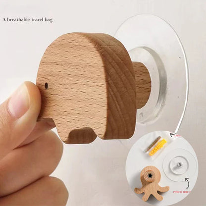 Wooden Drawer & Wall Hooks — Animal Keychain, Coat & Wardrobe Hanger, Cute Home & Kitchen Decor Accessory