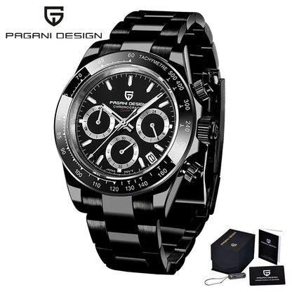 40mm PAGANI DESIGN V2 Men’s Quartz Watch – Sapphire Retro Chronograph Stainless Steel Waterproof