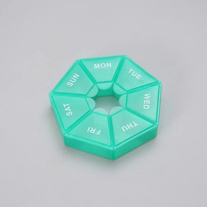Mini Portable 7-Day Pill Organizer – Travel Vitamin & Medicine Storage Box for Tablets & Capsules