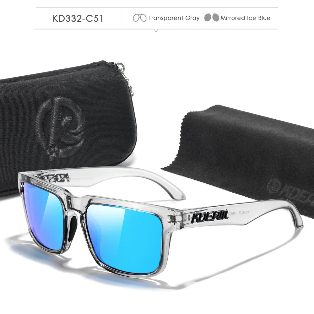 KDEAM Photochromic & Polarized Sunglasses - Category 3 Polarization, Unique Frame Surface Eyewear for Men & Women with Case