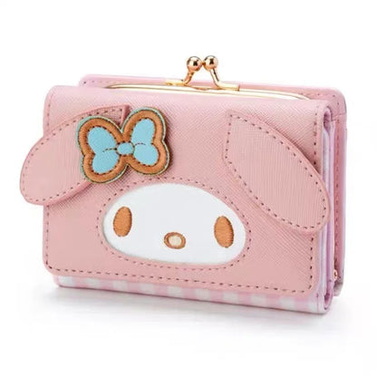 2024 Sanrio Hello Kitty and Friends PU Leather Wallet - Kawaii Cinnamoroll, My Melody, Kuromi Casual Fashion Card Bag