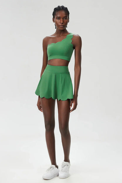 3-Piece Women’s Fitness Yoga Set – Breathable Quick-Dry Gym & Running Sportswear with Tennis Skirt