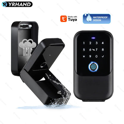 YRHAND TTlock Smart Fingerprint Lock Box – Digital Password, IC Card, Tuya Electronic Portable IP66 Security for Smart Home