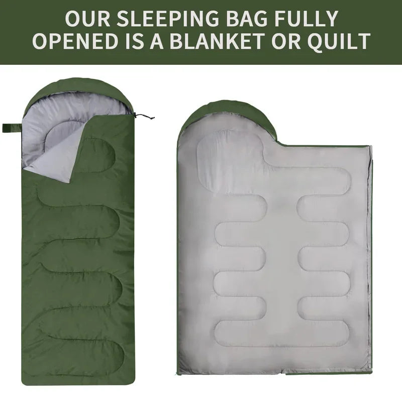 Ultralight Camping Sleeping Bag - Waterproof, 4-Season Warm Envelope for Backpacking, Outdoor Traveling & Hiking