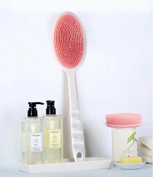 Exfoliating Silicone Bristle Sponge – Dead Skin Scrubber & Scalp Massager Bath Brush