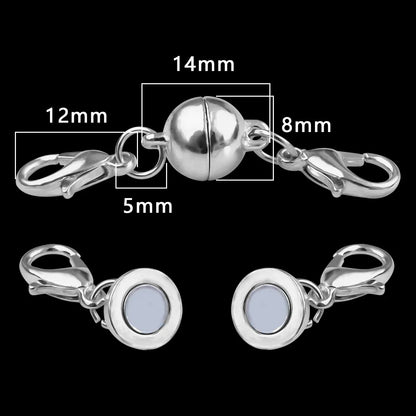 Magnetic Jewelry Clasp - Strong Metal End Connectors with Lobster Clasp for DIY Bracelets & Necklaces