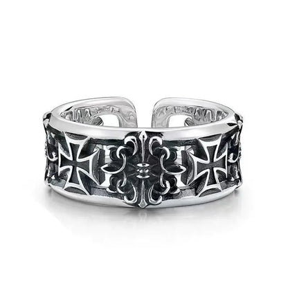 New Retro Cross Hip-Hop Punk Style Opening Ring for Men