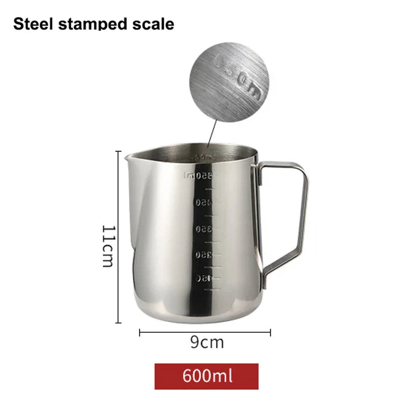 Stainless Steel Milk Frothing Pitcher Jug – 100ML–2000ML Espresso Barista Latte & Cappuccino Cream Foam Maker Cup
