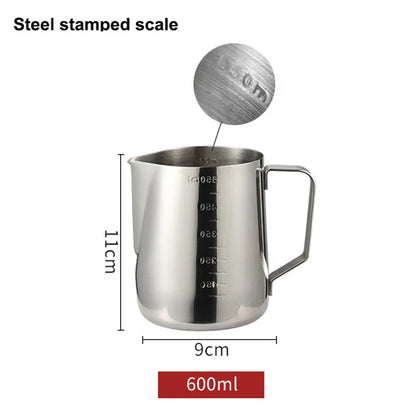 Stainless Steel Milk Frothing Pitcher Jug – 100ML–2000ML Espresso Barista Latte & Cappuccino Cream Foam Maker Cup