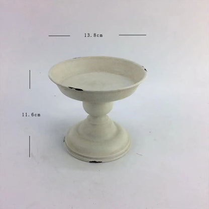 Old Goblet Antique Flower Vase – White Retro European Iron Table Arrangement Container with Handles