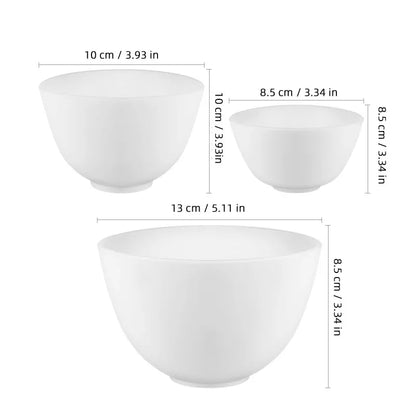 3PCS Silicone Facial Mask Bowls – Mixing & Stirring Beauty Tools for Spa and Home