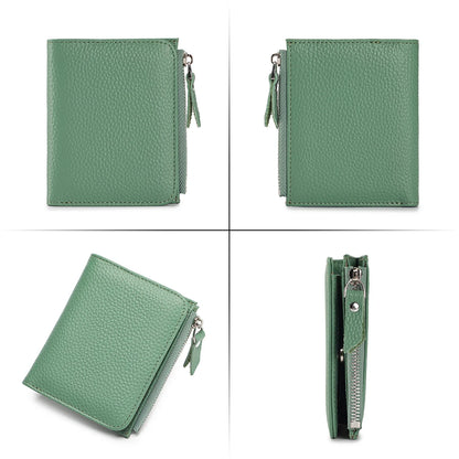 Women’s Genuine Leather Slim Wallet — RFID Blocking Bi-Fold with Card Holder & Coin Pocket