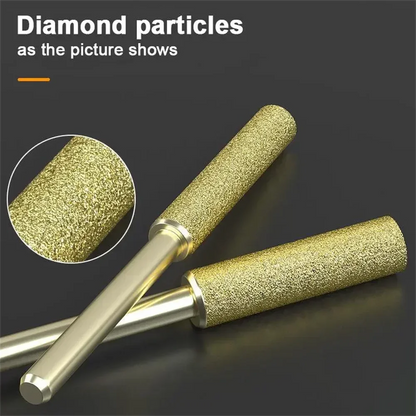 6Pcs Diamond Coated Cylindrical Burr Set (4/4.8/5.5mm) Chainsaw Sharpener Stone Files for Chain Sharpening, Carving & Grinding Tools Kit