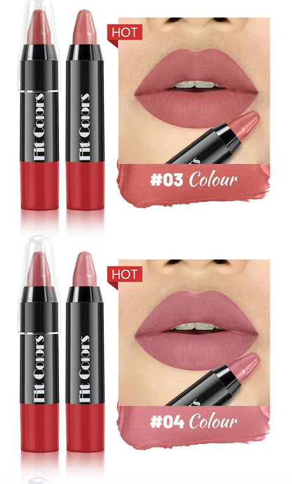 8-Color Velvet Matte Lipstick Pencil – Waterproof, Long-Lasting Sexy Red Lip Tint Non-Stick Makeup Pen