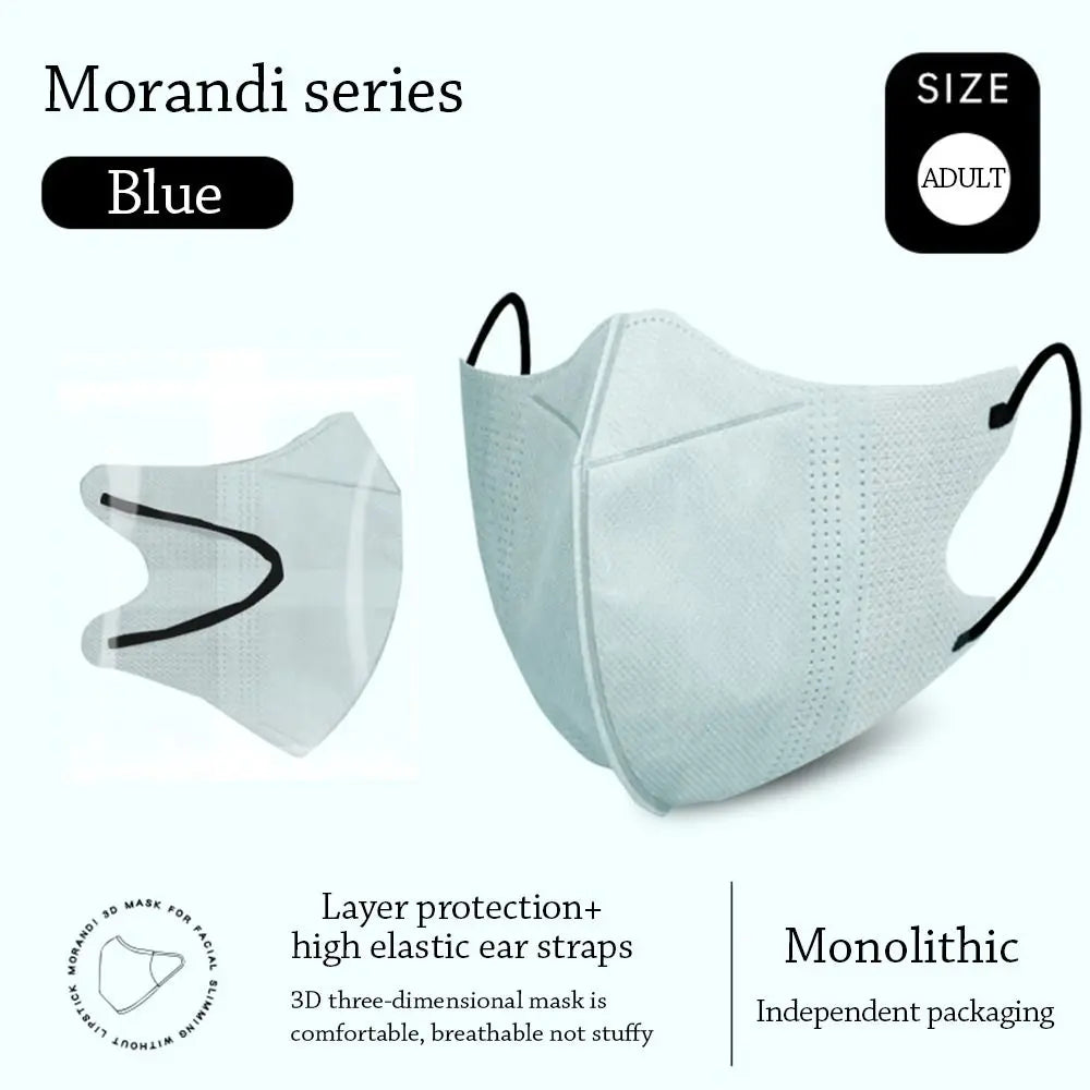 10-Pack Adult Morandi Fish Mask – Summer Slim Edition 3-Layer Approved Respirator Face Masks