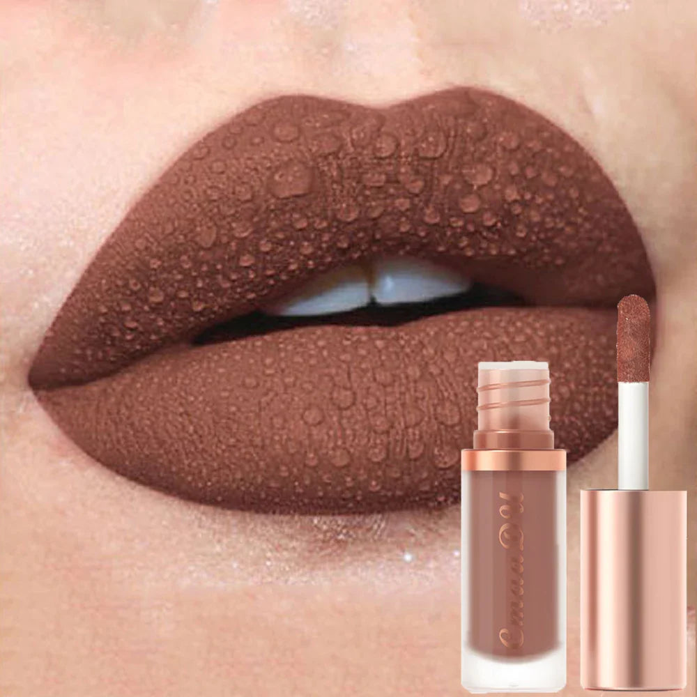 Waterproof Matte Velvet Lip Glaze – Moisturizing, Long-Lasting, Non-Stick Lip Gloss Lipstick Makeup