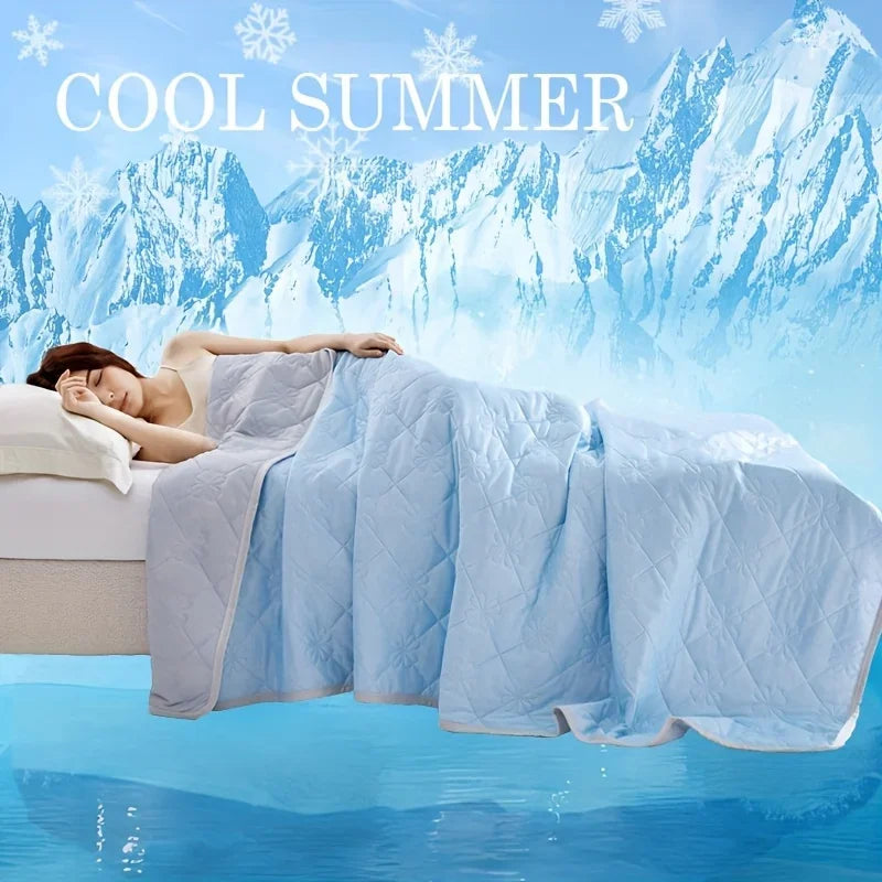 Dual-Sided Large Cooling Blanket for Summer – Lightweight Quilted Polyester Throw for Hot Sleepers, Soft & Machine Washable Bedding