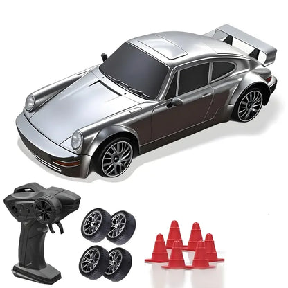 1:24 RC Drift Car — 4WD High-Speed Remote Control Sport Car with LED Lights & Extra Drifting Tire, Kids & Adult Gift
