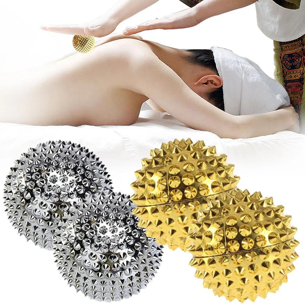 9pcs Hand & Foot Magnetic Therapy Spiky Massage Balls – Acupressure Trigger Point Pain Relief Pocket Massager