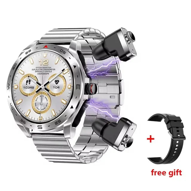2024 Smart Watch with TWS 2-in-1 Bluetooth Earphones — HIFI 9D Sound & Bluetooth Call for Men & Women Sports Fitness