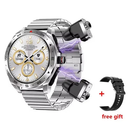 2024 Smart Watch with TWS 2-in-1 Bluetooth Earphones — HIFI 9D Sound & Bluetooth Call for Men & Women Sports Fitness