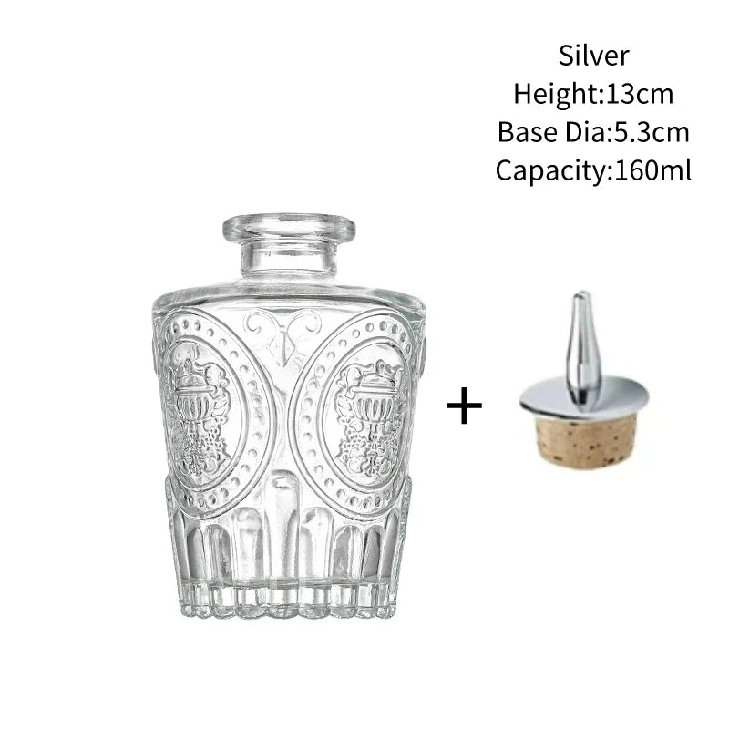 Vintage Glass Cocktail Bitters Bottles — Stainless Steel Cap Seasoning & Bar Accessories for Kitchen & Bartender Use