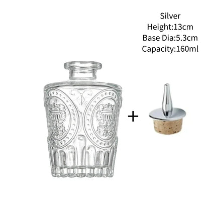 Vintage Glass Cocktail Bitters Bottles — Stainless Steel Cap Seasoning & Bar Accessories for Kitchen & Bartender Use