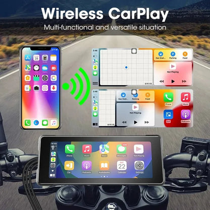 7-Inch Motorcycle GPS Navigation with Wireless Apple CarPlay & Android Auto – Waterproof Touchscreen Display, BT Connectivity, IPX7