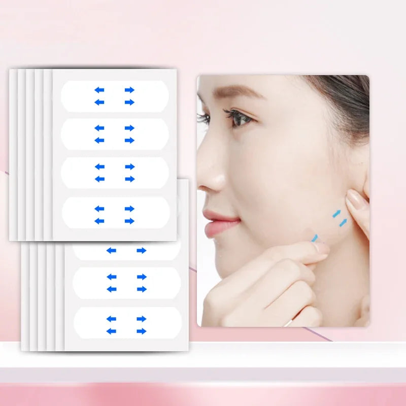 40-120PCS V-Shape Face Lifting Tape — Invisible Transparent Adhesive Patches for Wrinkle & Sagging Skin Repair