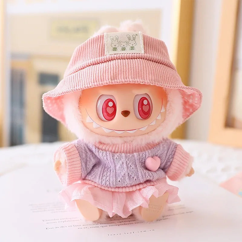 Ropa Labubu Doll Clothes Outfit – Sweater & Yarn Skirt for 15cm/17cm Labubu Plush Dolls