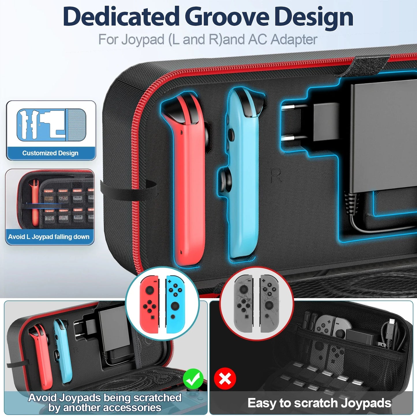 OIVO Large Storage Bag for Nintendo Switch OLED - Portable Carrying Case, Anti-Scratch, Waterproof Travel Bag