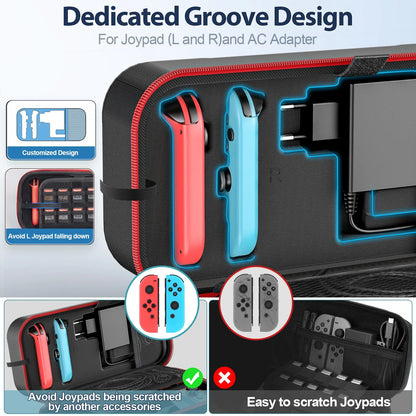 OIVO Large Storage Bag for Nintendo Switch OLED - Portable Carrying Case, Anti-Scratch, Waterproof Travel Bag