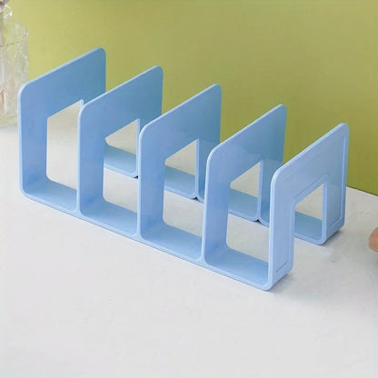 Desktop Bookshelf Storage Divider, Transparent Acrylic Bookend Shelf, Desk Storage Organizer for Books and Office Supplies