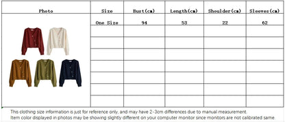 Korean Women's Autumn Winter Knitted Cardigan – Diagonal V-Neck Long Sleeve Single-Breasted Sweater