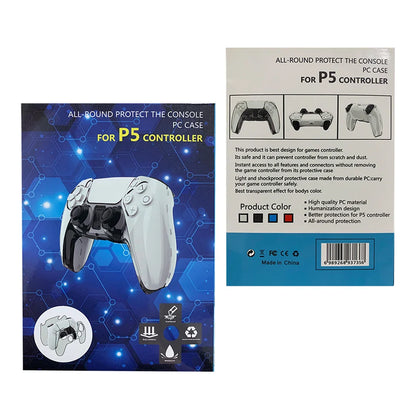 Ultra-Slim Clear PC Cover for PS5 DualSense Controller – Electronic Accessory Protector Case