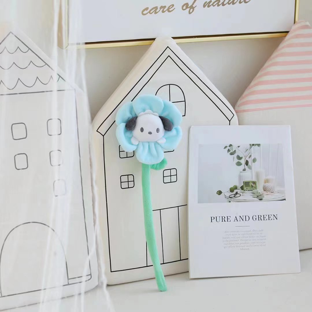 Sanrio Cartoon Plush Toys — Changeable Flower My Melody, Kuromi, Cinnamoroll, KT Cat & Purin Dog, Cute Anime Stuffed Doll