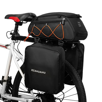 3-in-1 Waterproof Bike Rack Trunk Bag with Cooler & 2 Side Hanging Bags – Bicycle Rear Seat Cargo Luggage