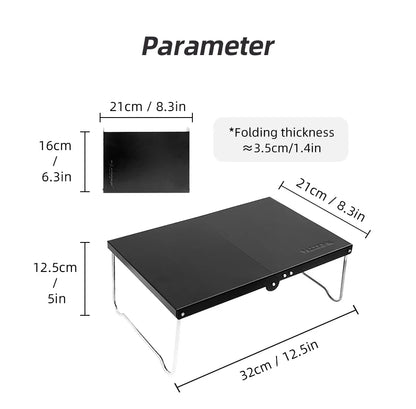 Portable Foldable Camping Table – Ultralight MDF Mini Coffee Table for Outdoor Hiking & Picnic Use