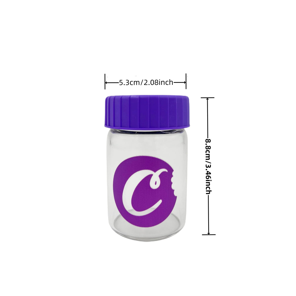 Glass Jar with LED Light — Light-Up Airtight Smoking Storage Bottle with Magnifying Viewing Multi-Use Container