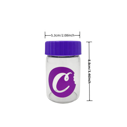 Glass Jar with LED Light — Light-Up Airtight Smoking Storage Bottle with Magnifying Viewing Multi-Use Container
