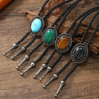 Golden Adjustable Cowboy Bolo Tie – Western Bull Head Pendant Necklace & Men’s Garment Accessory