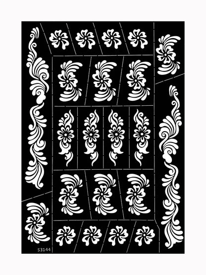 Reusable Henna Stencil Templates for Hand & Body – Floral Tattoo Stencils for Women, Weddings & Festivals Body Art Makeup Tools