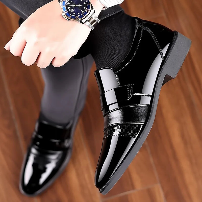 Luxury Men's Leather Oxford Shoes - Retro Carved Lace-Up Brogue Wedding & Formal Business Dress Shoes