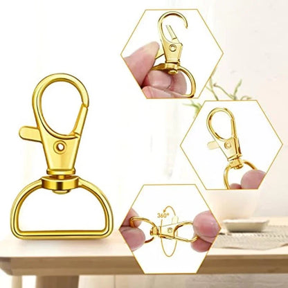 10pcs Metal Swivel Lobster Claw Clasp Hooks – Keychain Lanyard Snap Hooks for Crafting, Key Rings, Bags & Purse Accessories