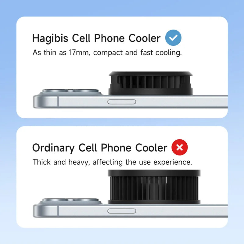 Hagibis Magnetic Phone Cooler – Universal Semiconductor Cooling Fan for iPhone 17 Pro, Black Shark & Gaming Live Streaming Phones