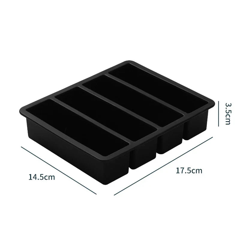 Extra Large Silicone Freezer Tray with Lid – Giant 4-Cube Food Storage Mold for Soup, Sauce & Meal Prep Ice Cubes Kitchen Container